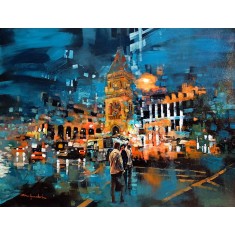 Shan Amrohvi, 30 x 42 inch, Acrylic on Canvas, Cityscape Painting, AC-SA-175 Shan Amrohvi, 30 x 42 inch, Acrylic on Canvas, Cityscape Painting, AC-SA-175